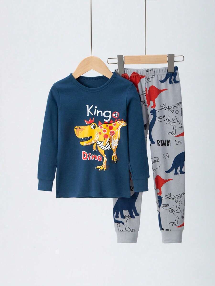 Ung pojke Dinosaurie & Text Grafik Pyjamasset