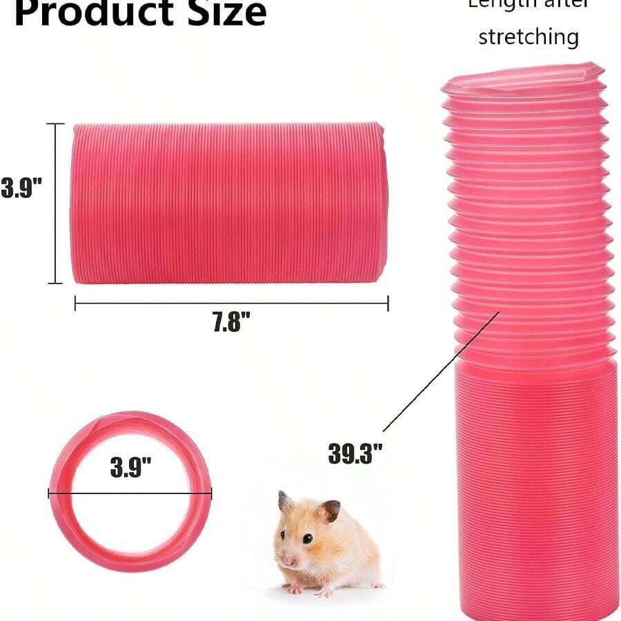 Picture of 1pc Small Pet Passage Fun Tunnel Telescopic Pipe,Transparent Curved ...