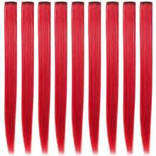 10 Stück/Packung bunte Clip-In Haarverlängerungen, synthetische Färbungen in Mehrfarben für Frauen, geeignet für Musikfestivals, Halloween-Partys