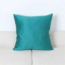 1 pièce Taie d'oreiller en satin unicolore, imitation soie. Style moderne en fibre de polyester carrée, convient pour le salon, la décoration de la maison, housse de coussin avec fermeture éclair, lavable en machine. Coussin non inclus. Disponible en 40x40cm, 45x45cm, 50x50cm, 60x60cm. Couleur unie. - émeraude - Voir 1