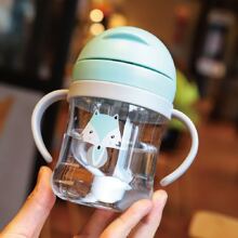 1pc Baby/Children's Learning Drinking Bottle, 250ml Water Cup/Infant Bottle With Straw