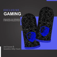 1 Par de Luvas de Ponta de Dedo para Jogos de Leão Prata/Fibra de Carbono para Jogadores, à Prova de Suor, Antiderrapante, Sensível ao Toque da Tela, Manga de Dedo Sedosa, Lisa e Respirável para Jogos, Cozinha, Banheiro, Casa, Fornecedores Domésticos