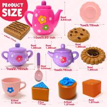 Princess Mini Tea Party Toy Set For Little Girls, Kids Pretend Play Kitchen Toys With Small Simulation Teapot, Unisex Gift For Birthday Easter Christmas