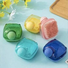 Bath Brush Scrubber Soft Silicone Pet Shower Grooming Shampoo Massage Dispenser For Short Long Haired Dogs And Cats