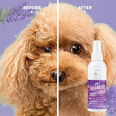 GJYC PET 5 Fl Oz Lavender Dog Detangling Spray - Resolves Matting Issues, Removes Tangles, No-Rinse Conditioner, Makes Fur Soft And Shiny