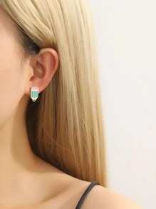 1 par de pendientes en forma de lápiz para gota, regalo para el Día de los Maestros y Temporada de Graduación, estilo de campus