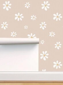1 miếng giấy dán tường hoa màu hồng và xám, dày, chống thấm nước và chống ẩm, miếng dán tường tự dính có thể tháo rời để trang trí trong phòng trẻ em, phòng khách, phòng trẻ em, lớp học - Nhiều màu - Xem 4