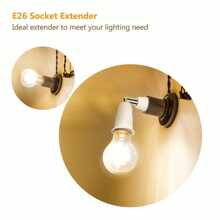 2 Pack E26/E27 Light Socket Extender Screw Base Light Converter Socket Extender - trắng - Xem 5