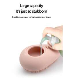 1入矽膠浴刷帶握把，柔軟皮膚友好按摩刷適用於成人和兒童，設有防滑握把和獨特的刷毛，容量大，可裝足夠的沐浴露供多次使用 - 彩色 - 查看 11