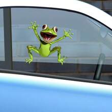 1pc Vibrant Green Frog Decal – Amusing Jumping Design – Durable Adhesive Sticker For Laptops, Water Bottles, Phones, Cars, Trucks, Motorcycles, Windows