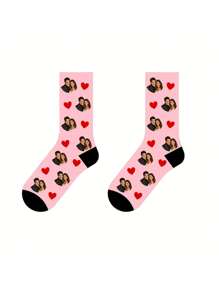 1 par de calcetines personalizados con cualquier foto para hombres, calcetines con foto personalizada, calcetines divertidos y locos con imagen personalizada para parejas, apropiados para el Día de San Valentín, regalos de cumpleaños y otras ocasiones, calcetines divertidos, locos, de anime, multicolores, perrito, perro, gatitos, gato, de moda, coloridos, lindos, adorables, de relajación, cómodos, personalizados, únicos, hallazgos personalizados, para graduación, para invierno, para Navidad, para otoño, para fiestas, para aniversarios