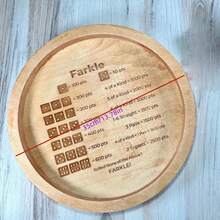 2024 Funy 骰子托盘，木制骰子托盘棋盘游戏托盘，适合家庭聚会游戏（骰子托盘）木制骰子托盘，用于经典骰子游戏，带分数的骰子托盘，经典家庭游戏包括六个骰子 - 棕色 - 查看 2