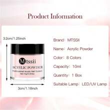 Ensemble de 8 pièces de poudre et de liquide acrylique pour ongles de 10 ml, rose, blanc, transparent, kit professionnel d'art acrylique DIY pour ongles avec pinceau pour les ongles