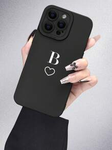 Letter Graphic Phone Case - Black and White - View 3
