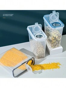 1pc Flip-Open Rice Storage Box Snacks Organizer & Fresh-Keeping Container - Multicolor - View 5