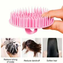 1入組洗髮水刷頭皮去角質刷頭，去屑刷沐浴刷，適用於家庭、辦公室、旅行使用 - 粉色 - 查看 8