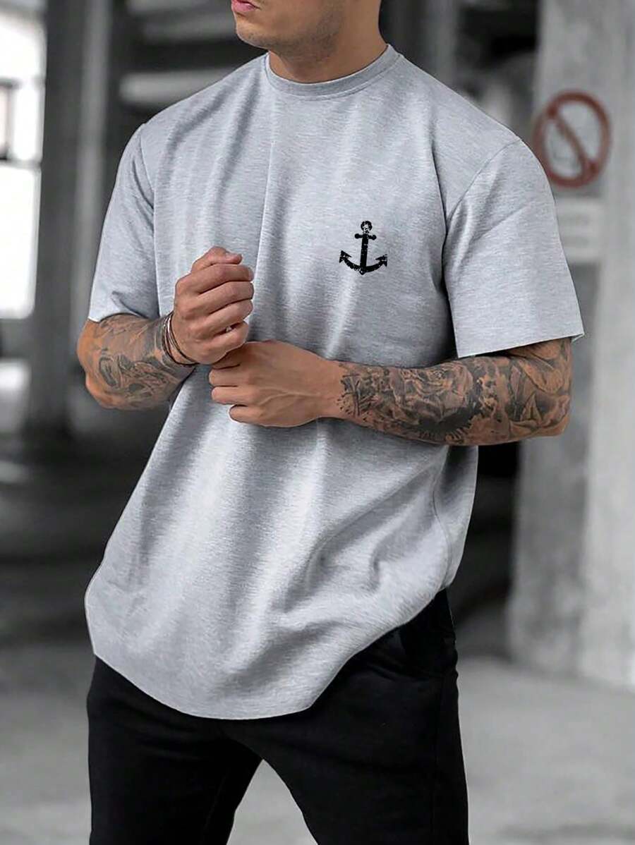 Men T-Shirts - 淺灰色 - 查看 1