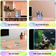 1 pieza Juego de Dragón de Cristal de Imitación con Huevo, con autorización, color aleatorio cada set, Portaplumas, Láser Fidget Dragón 3D Holográfico Impreso con Articulaciones, Coleccionable Creativo, Regalo, Decoración de Acuario, Decoración del Hogar, Adorno Gótico de Cumpleaños