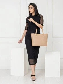 Bolsa Feminina Shopper Angike Grande Sacola de Ombro + Necessaire Feminina