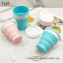 1 pieza Vaso plegable de silicona portátil de 200ML multicolor, vaso colapsable para viajar al aire libre y acampar, vaso de café de plástico para estudiante - Taza de agua plegable de colores - Ver 1