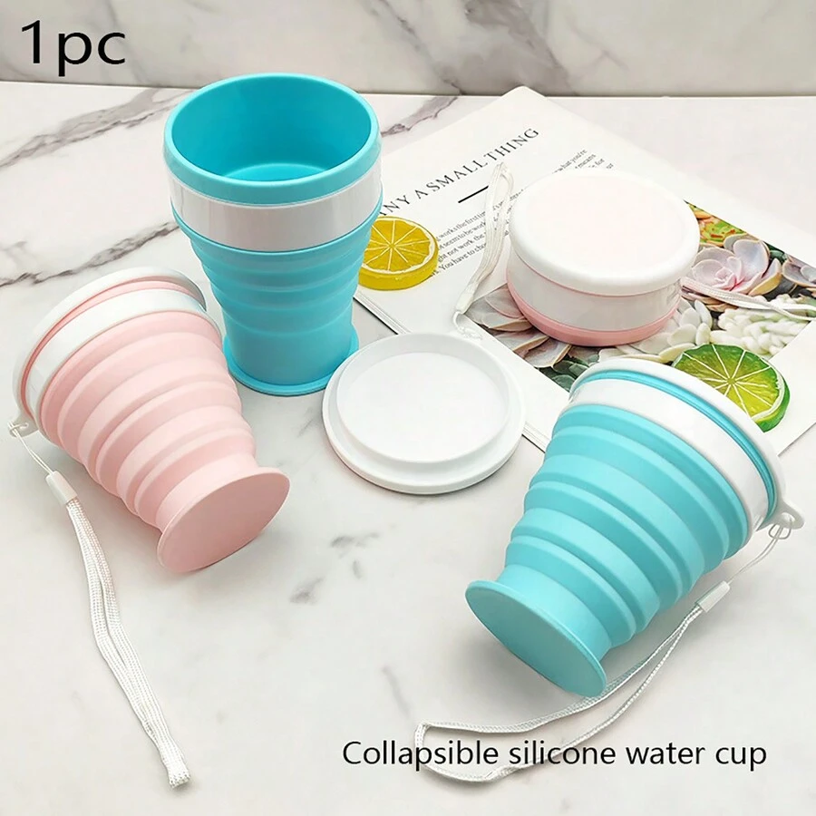 1 pieza Vaso plegable de silicona portátil de 200ML multicolor, vaso colapsable para viajar al aire libre y acampar, vaso de café de plástico para estudiante - Taza de agua plegable de colores - Ver 1