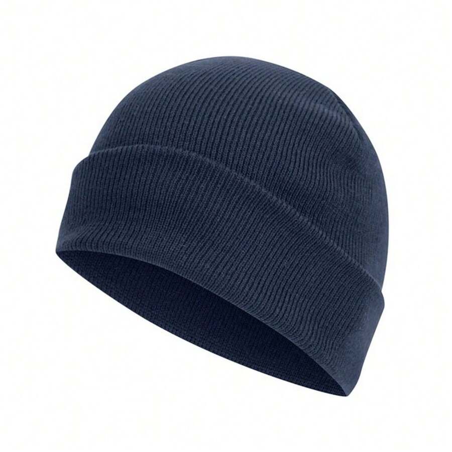 Absolute Apparel Knitted Turn Up Ski Hat (Navy) - Navy Blue - View 1