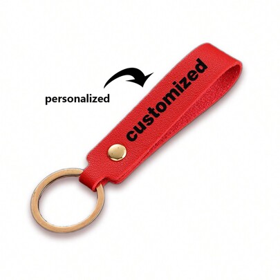 1pc Personalized Custom PU Leather Keychain, Business Gift Leather Keychain For Men Or Women, Car Keyring, Waist Coin Purse Keychain, Multifunction, Lightweight, All-Purpose, Solid Color, Dopamine Style, Business Casual, Commuting, Leisure, Vintage, Cute, Adorable, Contracted, Funny, Vacay Vibes/Vacation, Custom, Personalized, Unique, Customized, Ideal Gifts For Her, Women, Rookies & White-Collar Workers, Children, Friends, Family, Girlfriend, Boyfriend, Her, Customized Bag Accessories, Street Casual Chic
