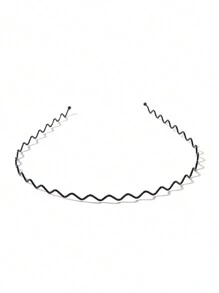 1 pieza Aro metálico ondulado para el cabello, diadema de mujer simple y versátil para lavarse la cara, diadema de metal sólido para maquillaje, máscara, diadema, diadema, aro para el cabello
