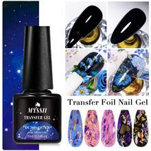 Mtssii 7ML Transfer Foil Gel Nail Polish, UV/LED Cured Clear Transfer Gel, For Nail Art Foil Stickers & Decals, Quick Transfer Pattern, Long Lasting, Salon Quality, Easy To Use For Home DIY Manicure & Nail Art LED Lamp Required - Clear - View 3