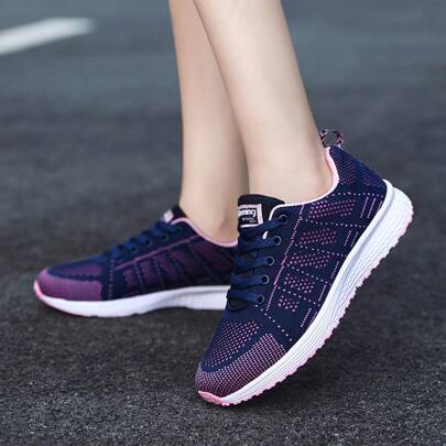 1pair Breathable Unisex Casual Low-Cut Outdoor Sports Shoes With Laces