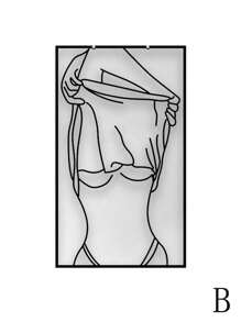 Decoração de Parede em Linhas de Arte Abstrata de Figura Humana em Metal, Forma do Corpo Feminino em Segundo Plano Para Decoração de Parede para Casa e Escritório - Preto - Visão 12