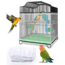 1pc Universal Bird Cage Cover 360 Degrees Covering Bird Cage Mesh Net Elastic Birdcage Cover Soft Bird Seed Guard Skirt For Home Bird Cage Cover Shell Skirt Net Easy Cleaning Seed Catcher Guard Bird Cage Airy Mesh Parrot Bird Cage Net - Multicolor - View 9