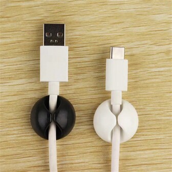 5pcs White Cable Clips, Cable Organizer, Cord Management System, Wire Clip, Desk Cable Holder