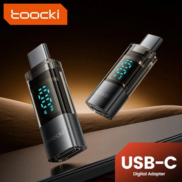 Toocki 1pc USB C To Type C Adapter 100W Max Output Digital Display OTG Converter For Phone Tablet Laptop Devices USB C OTG Connector