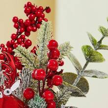 1pc Mini Desktop Christmas Tree, 9 Inch Artificial Potted Plant For Home Party Thanksgiving Christmas Decor, Indoor Christmas Party Decoration, Halloween, Halloween Decoration - Red - View 6