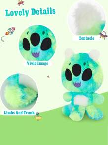 1pc Multi-Color Cartoon Green Alien Plush Toy Doll With Purple UFO, Cute And Creative Stuffed Alien Pillow,Home Decoration