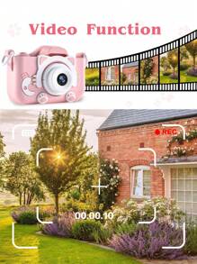 Reletech Digital Small SLR Camera, High-Definition Camera, Cartoon Cat Mini Photo And Video Camera, No Card Reader