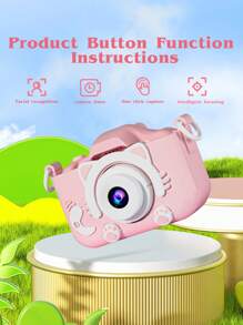 Reletech Digital Small SLR Camera, High-Definition Camera, Cartoon Cat Mini Photo And Video Camera, No Card Reader