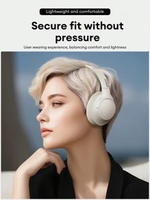 Lenovo Słuchawki bezprzewodowe  TH46 z aktywną redukcją szumów, jakością dźwięku 5.4 HIFI, długim czasem pracy baterii, niskim opóźnieniem do gier, muzyki i sportu, z mikrofonem i wygodnym noszeniem