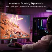 24" Curved 1500R Gaming Monitor 1920x1080 180Hz DisplayPort HDMI-Compatible AMD Freesync Premium Built-In Speakers Machine Black (C248B-FWT168 Series)
