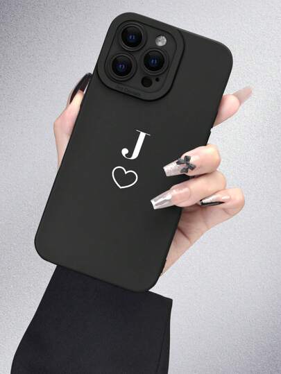 Funda Para Teléfono Con Gráfico De Corazón Y Letras Compatible Con Iphone 11, Iphone 13, Iphone 14 Pro Max