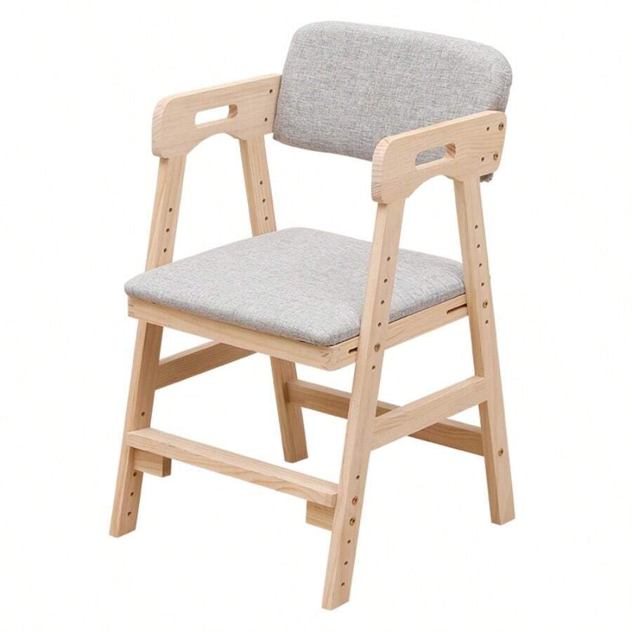 Solid Wood Adjustable Height Study Chair, Office Chair, Dining Chair