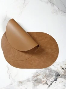 1pc/2pcs Double-Sided Rectangle/Oval Leather Placemats Waterproof & Non-Slip Placemats And Coasters  For Kitchen Dining, Multifunctional Table Mats For Home Table,Conference,Restaurant,Coffee Shop - Multicolor - View 3