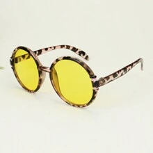 1 件女士经典双色圆形时尚眼镜，全框，适合日常佩戴、户外活动、海滩、派对太阳镜海滩配饰 - 彩色 - 查看 12