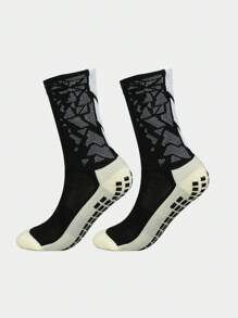 1 Paar Herren Punkt Klebe rutschfeste, atmungsaktive, schweißabsorbierende und geruchshemmende Basketball, Fußball, Laufsocken
