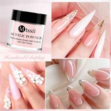 Ensemble de 8 pièces de poudre et de liquide acrylique pour ongles de 10 ml, rose, blanc, transparent, kit professionnel d'art acrylique DIY pour ongles avec pinceau pour les ongles