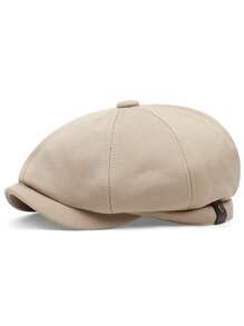 1pc Solid Color Unisex Beret Cap, European Style Newsboy Hat, Made Of Pineapple Fiber, Adjustable Size 58-60cm, Fashionable Accessory For All Seasons - Multicolor - View 14