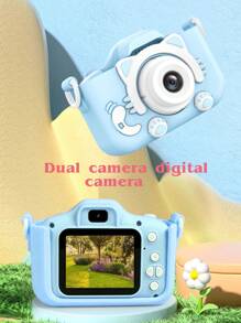 Reletech Digital Small SLR Camera, High-Definition Camera, Cartoon Cat Mini Photo And Video Camera, No Card Reader