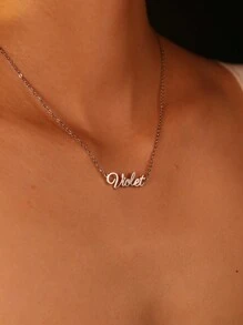 Dây chuyền tên tùy chỉnh bằng thép không gỉ cho gia đình, cặp đôi, quà tặng kỷ niệm sinh nhật, trang sức cá nhân hóa tự làm, bạc, phong cách, đầy màu sắc, cổ điển, đơn giản, dành cho cả nam và nữ, giản dị, dễ thương, tùy chỉnh, cá nhân hóa, độc đáo, quà tặng lý tưởng cho anh ấy, quà tặng lý tưởng cho cô ấy, cô ấy, bạn trai, bạn gái, bố, mẹ, gia đình, bạn bè, cho ngày kỷ niệm, cho sinh nhật, cho lễ tốt nghiệp, cho vũ hội, cho bữa tiệc, trang sức thép không gỉ - Bạc - Xem 3