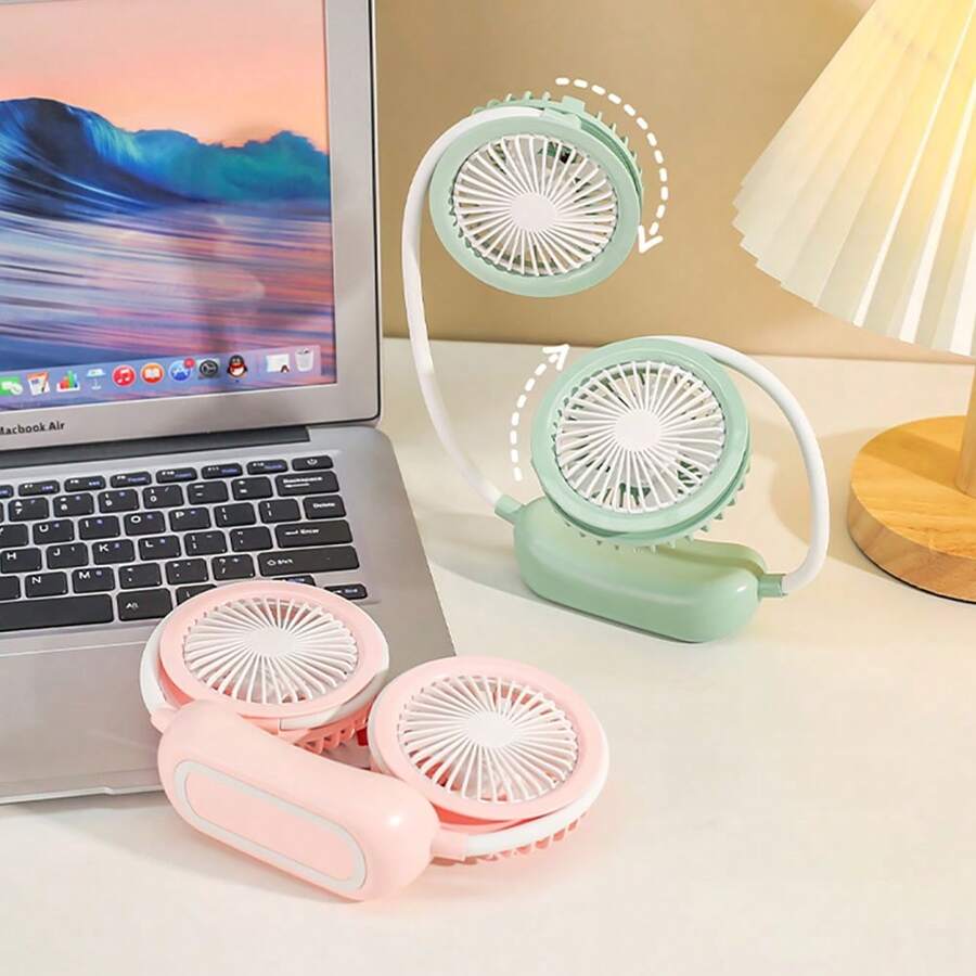 Portable USB Rechargeable Neck Fan 3 Modes Premium, Modern Creative Portable Fan For Refreshing Neck - 淺綠色 - 查看 1